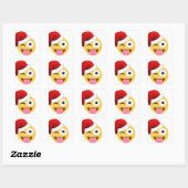 kerst santa claus winnaar emoji vierkante sticker (Vel)