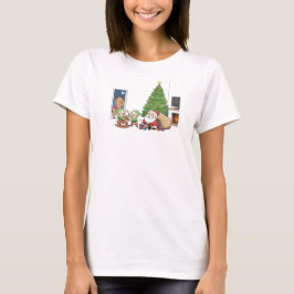 kerst santa en cadeau t-shirt