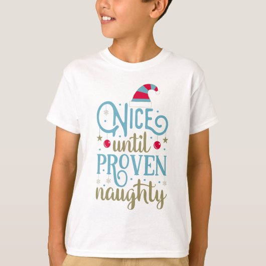 Kerst Santa Funny Gezegde Humor Typografie T-shirt (Voorkant)