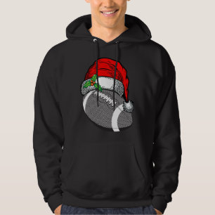 Kerst Santa Hat Football Sport Grappig Cadeau Hoodie
