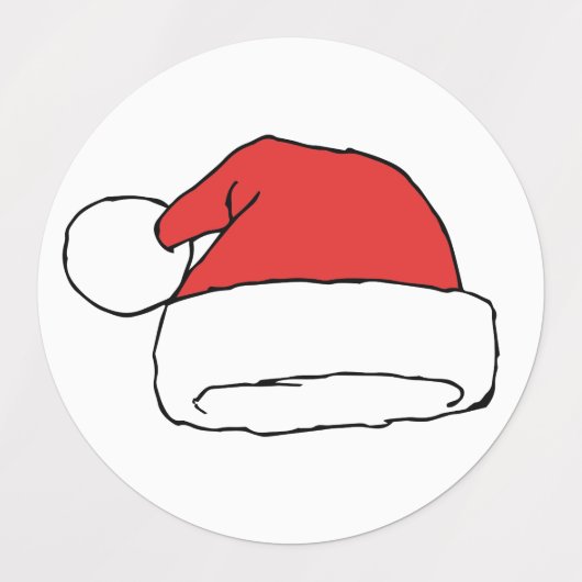 Kerst Santa Hat Tekening Kerst Pet Tekening Labels (Design 2)