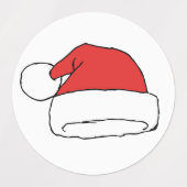 Kerst Santa Hat Tekening Kerst Pet Tekening Labels (Design 1)