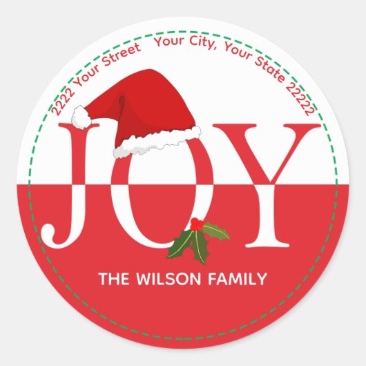 Kerst Santa Hoed Retouradres Sticker (Voorkant)