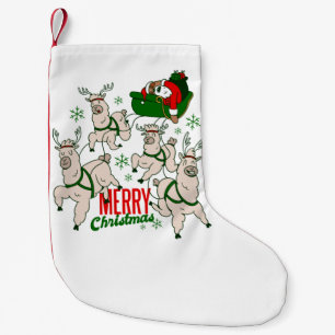 kerst santa sloth llamas kleine kerstsok