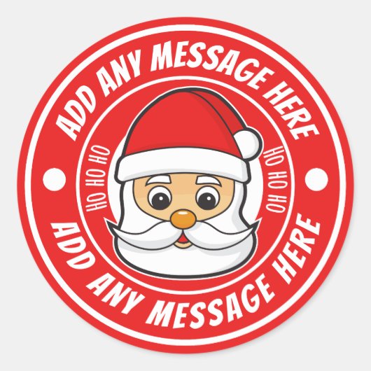 Kerst Santa Sticker Labels Persoonlijk (Voorkant)