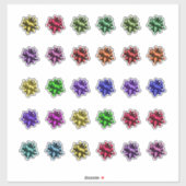 Kerst Satijn Bogen Veel van Dertig Per Blad Schatt Sticker (Vel)