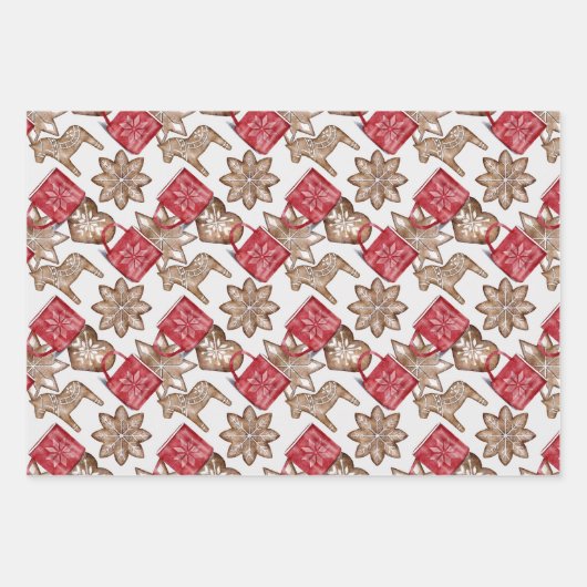 Kerst Scandinavisch patroon Inpakpapier Vel (Voorkant 2)