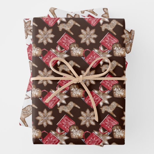 Kerst Scandinavisch patroon Inpakpapier Vel (In situ)