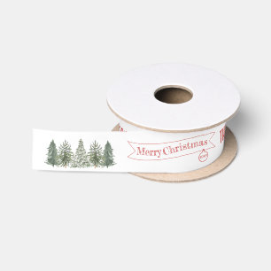 Kerst Scandinavische dennenboom vrolijk kerstfeest Lint