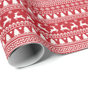 Kerst Scandinavische klassieke patroon Cadeaupapier