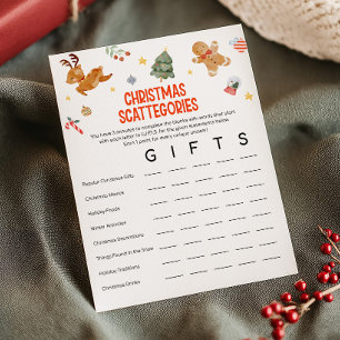Kerst Scattegories Spel Feestdagenkaart