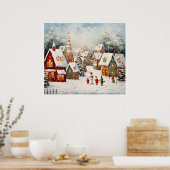 Kerst Scène Art Poster (Keuken)