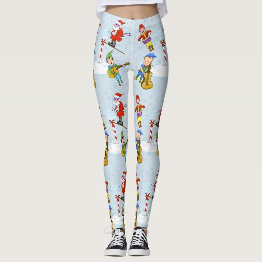Kerst Scène Vakantie Leggings (Voorkant)