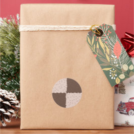 Kerst Schaakkoekjes Patroon Ronde Sticker