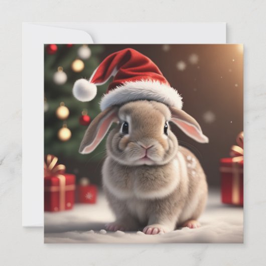 Kerst schattig bunny vakantie Kaart (Voorkant)