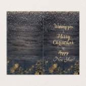 Kerst schattig confetti en gouden bloem design kaart (Buitenkant ongevouwen)