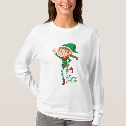 Kerst schattig elf. t-shirt (Voorkant)