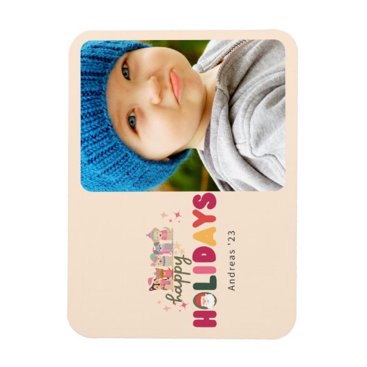 Kerst schattig kleurrijke moderne vakantie magneet (Verticaal)