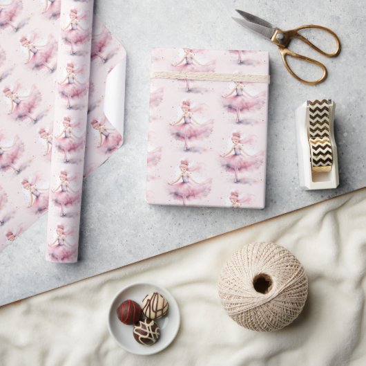 Kerst schattig notenkraker ballerina waterverf cadeaupapier (Crafts)