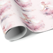 Kerst schattig notenkraker ballerina waterverf cadeaupapier (Rol Hoek)
