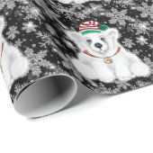 Kerst schattig polar beer welp, Santa beer welp Cadeaupapier (Rol Hoek)