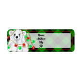 Kerst schattig polar beer welp, Santa beer welp Etiket (Voorkant)