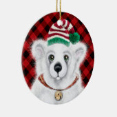 Kerst schattig polar beer welp, Santa beer welp Keramisch Ornament (Rechts)