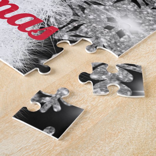 Kerst schattig polar beer welp, Santa beer welp Legpuzzel (Zijkant)