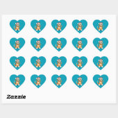 Kerst schattig zingen hond blauw stickers (Vel)