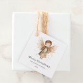 Kerst Schattige Beige Boho Baby Angel Bedankjes Labels (In situ)