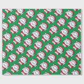 Kerst Schattige Bunny in Santa hat Cadeaupapier (Vlak)