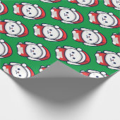 Kerst Schattige Bunny in Santa hat Cadeaupapier (Hoek)