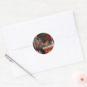 Kerst Schattige Chihuahua puppy in doos Ronde Sticker (Envelop)