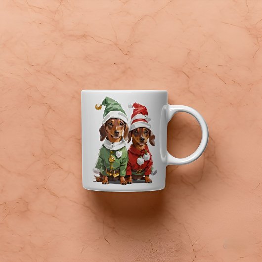 Kerst Schattige Dachshunds Koffiemok