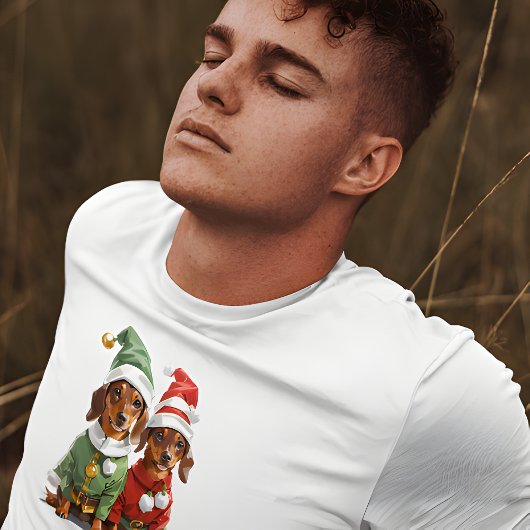 Kerst Schattige Dachshunds T-shirt