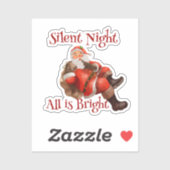Kerst Schattige Grappig Kerstman  Retro Sticker (Vel)