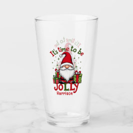 Kerst Schattige Jolly Santa Gepersonaliseerde naam Glas