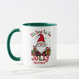 Kerst Schattige Jolly Santa Gepersonaliseerde naam Mok