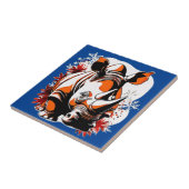 Kerst schattige neushoorn tegeltje (Zijkant)