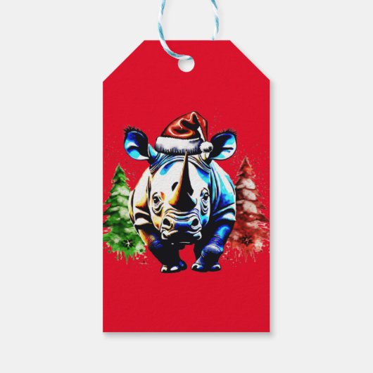 Kerst schattige puppy cadeaulabel (Achterkant)