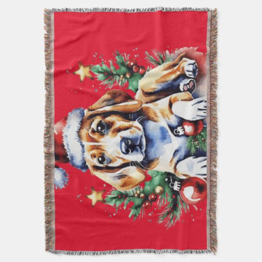 Kerst schattige puppy deken (Voorkant Verticaal)