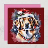 Kerst schattige puppy kaart (Voorkant / Achterkant)