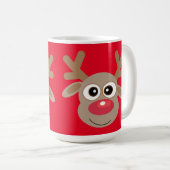Kerst Schattige rendier Cartoon rood Koffiemok (Voorkant rechts)