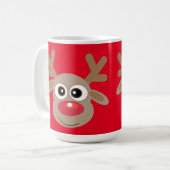 Kerst Schattige rendier Cartoon rood Koffiemok (Voorkant links)