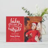 Kerst Schattige Script Moderne foto Feestdagenkaart (Staand voorkant)