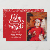 Kerst Schattige Script Moderne foto Feestdagenkaart (Voorkant / Achterkant)