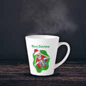 Kerst Schattige Skelet Ornament Eyes in Splatter Latte Mok