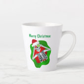 Kerst Schattige Skelet Ornament Eyes in Splatter Latte Mok (Rechts)