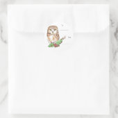 Kerst Schattige Uil Gift Label Sticker (Tas)