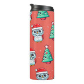 Kerst Schattige Uil Sinterklaas Thermosbeker (Geroteerd rechts)